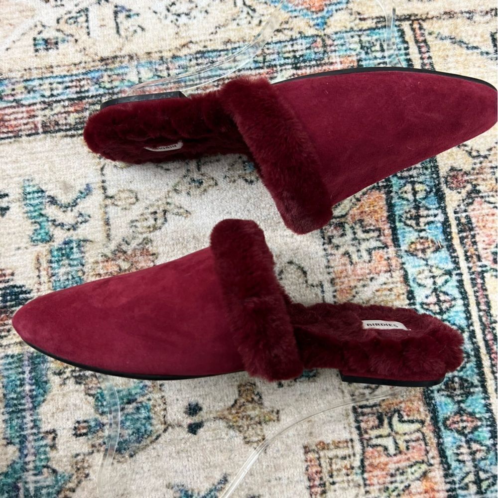 Birdies Merlot Fur Lined Songbird Mules 7.5 - Picture 11 of 11